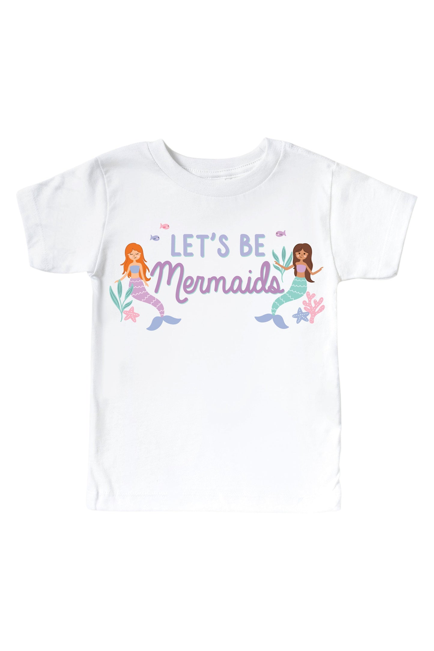 Let's Be Mermaids Graphic Bodysuit & Kids Tee | White