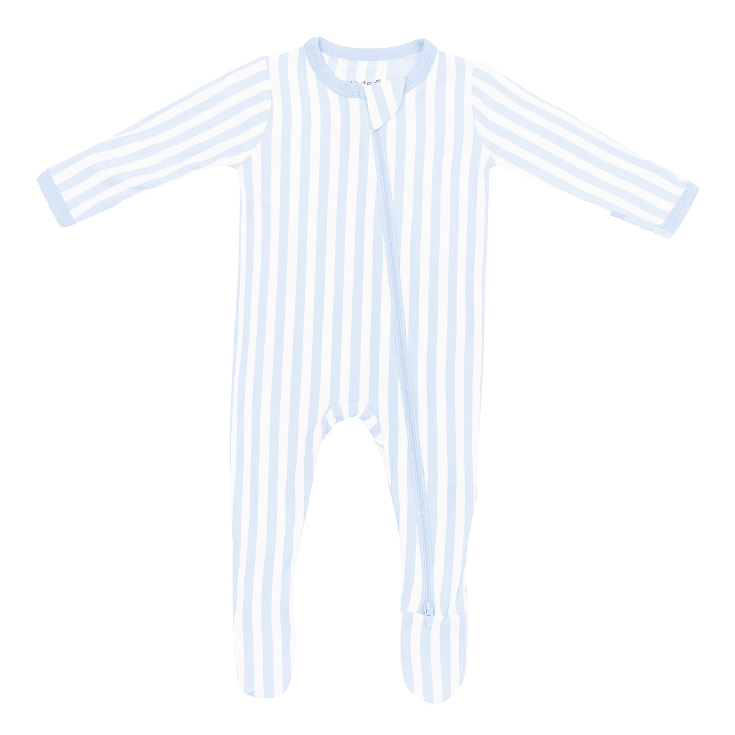 Zippered Footie in Small Mist Stripe