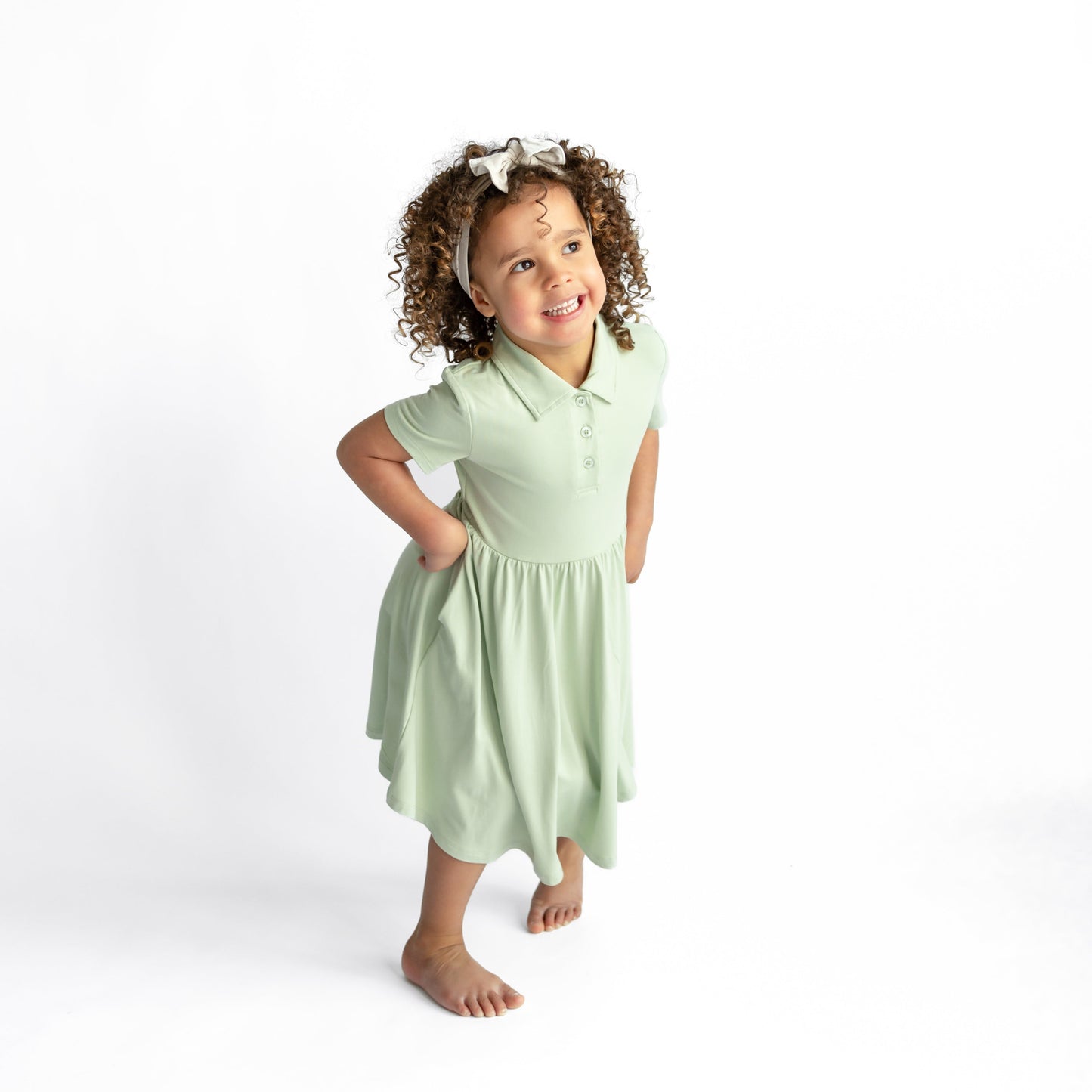 Polo Dress in Basil