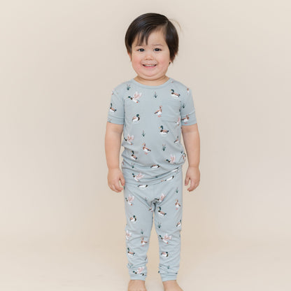 Short Sleeve with Pants Pajamas in Mallard Duck