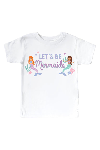 Let's Be Mermaids Graphic Bodysuit & Kids Tee | White