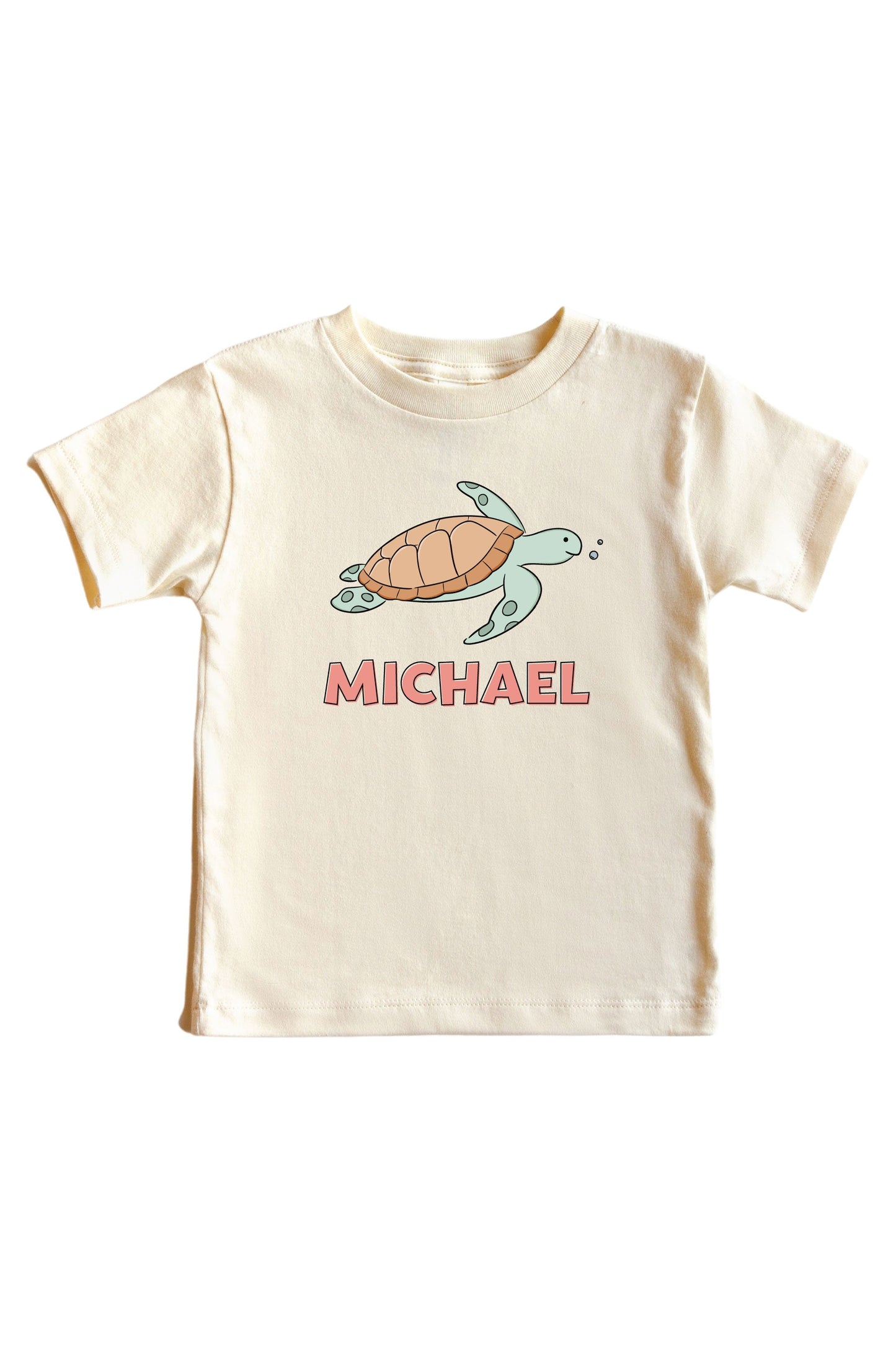 Personalized Turtley Rad Graphic Bodysuit & Kids Tee | Natural