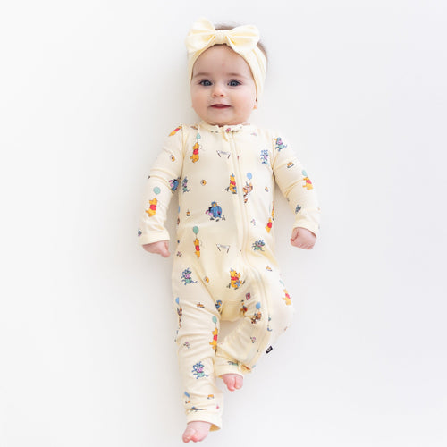 Zippered Romper in Winnie the Pooh Celebration