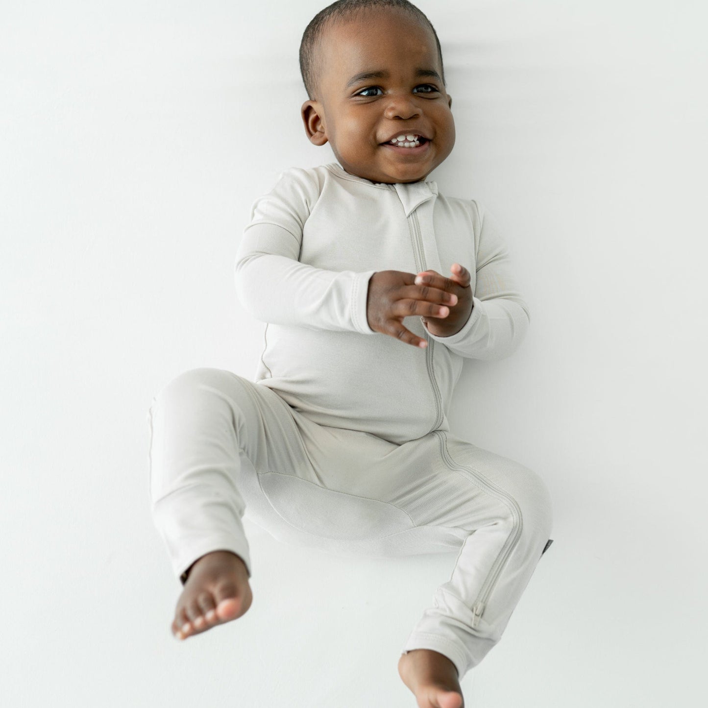 Zippered Romper in Oat