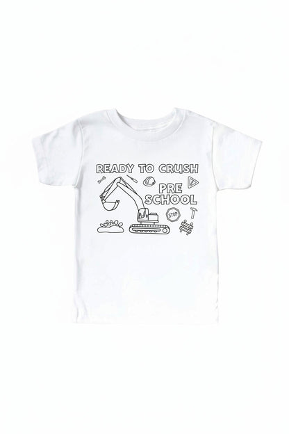 Ready To Crush School Colorable Kids Graphic Tee | White