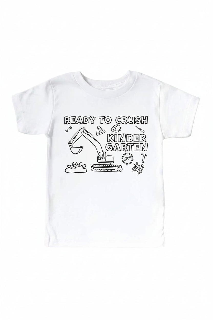 Ready To Crush School Colorable Kids Graphic Tee | White