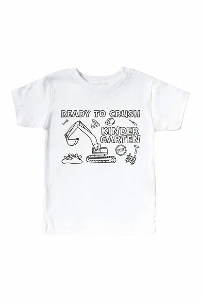 Ready To Crush School Colorable Kids Graphic Tee | White