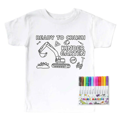 Ready To Crush School Colorable Kids Graphic Tee | White