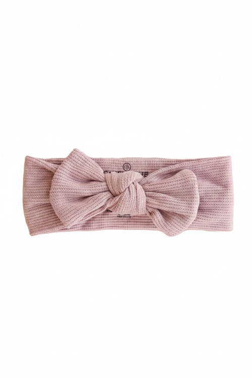 Vintage Rose Bamboo Waffle Knit Large Bow Headwrap